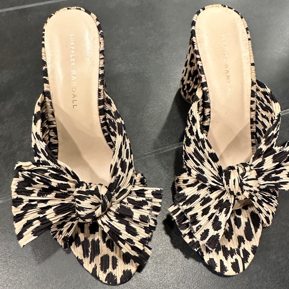 Loeffler Randall penny heel leopard print sz 8 - Picture 2 of 6
